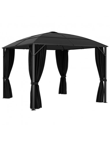 Gazebo con Tende 300x300x265 cm Antracite