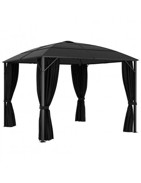 Gazebo con Tende 300x300x265 cm Antracite