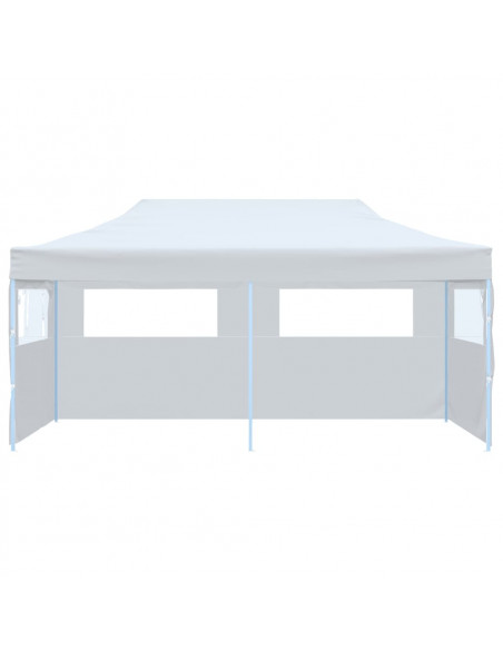 Tenda Pieghevole Pop-Up con Pareti Laterali 3x6m Acciaio Bianco