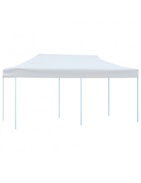 Tenda Pieghevole Pop-Up con Pareti Laterali 3x6m Acciaio Bianco