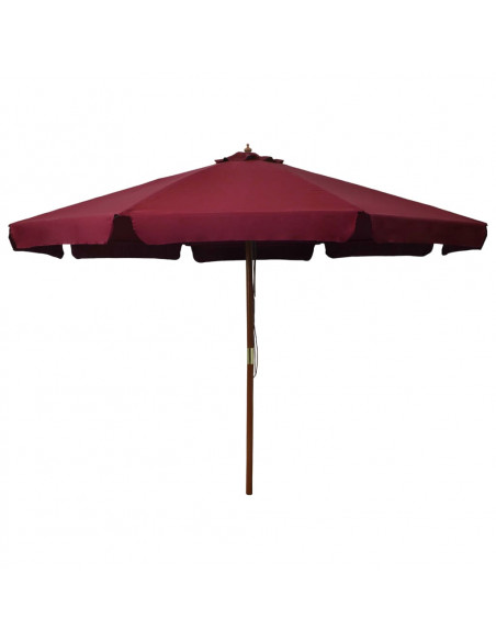 Ombrellone da Esterni con Palo in Legno 330 cm Rosso Borgogna