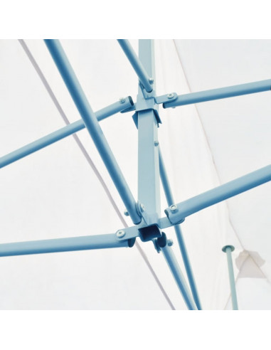 Tenda Pieghevole Pop-Up con Pareti Laterali 3x6m Acciaio Bianco