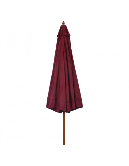Ombrellone da Esterni con Palo in Legno 330 cm Rosso Borgogna