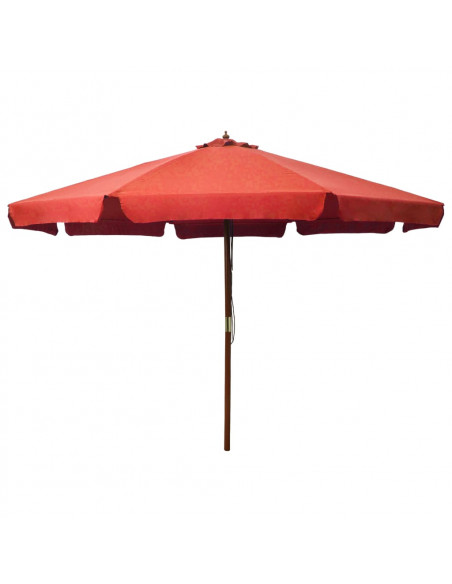 Ombrellone da Esterni con Palo in Legno 330 cm Terracotta