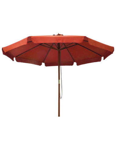 Ombrellone da Esterni con Palo in Legno 330 cm Terracotta