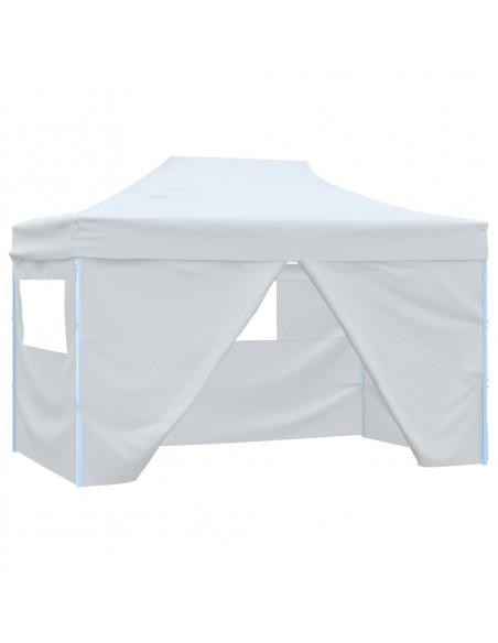 Tendone per Feste Pieghevole con 4 Pareti 3x4,5 m Bianco