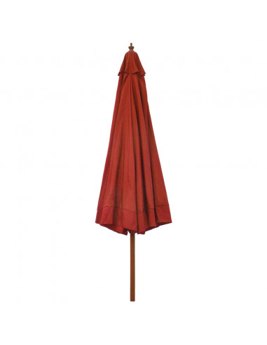 Ombrellone da Esterni con Palo in Legno 330 cm Terracotta