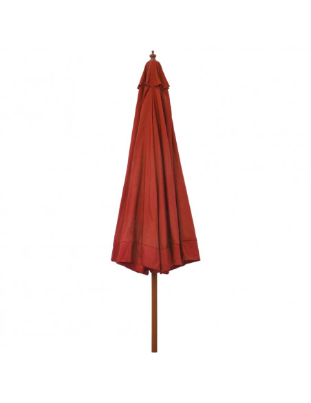 Ombrellone da Esterni con Palo in Legno 330 cm Terracotta