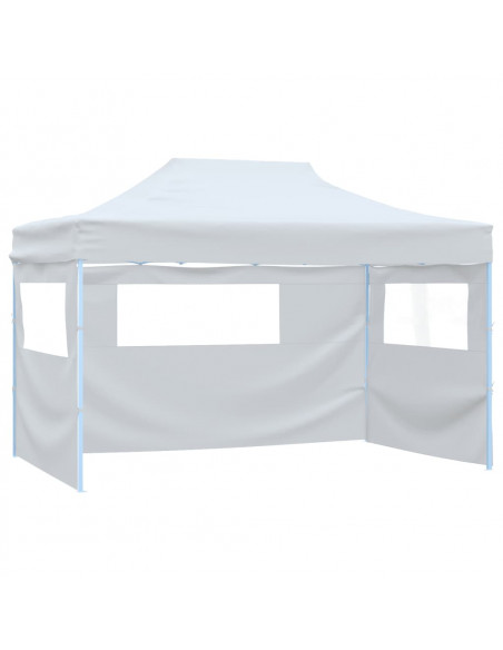 Tendone per Feste Pieghevole con 4 Pareti 3x4,5 m Bianco