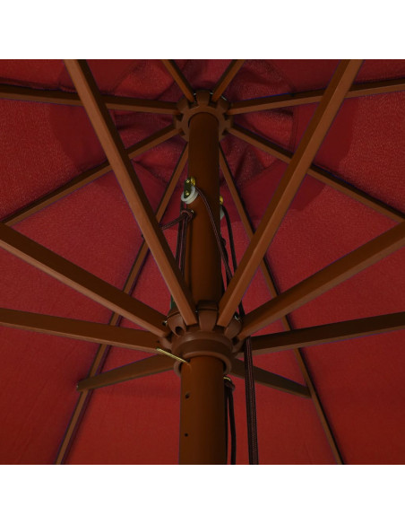 Ombrellone da Esterni con Palo in Legno 330 cm Terracotta