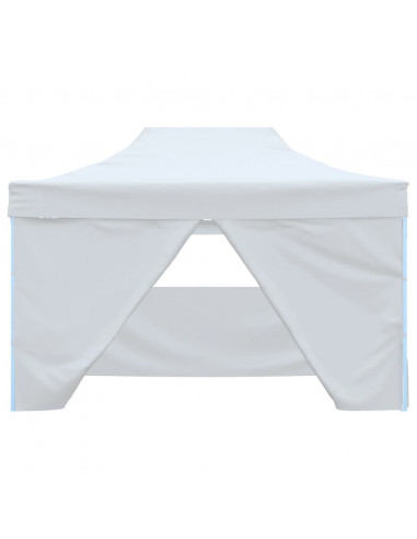Tendone per Feste Pieghevole con 4 Pareti 3x4,5 m Bianco