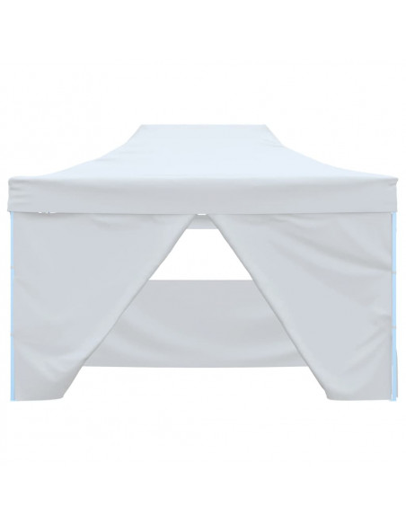 Tendone per Feste Pieghevole con 4 Pareti 3x4,5 m Bianco
