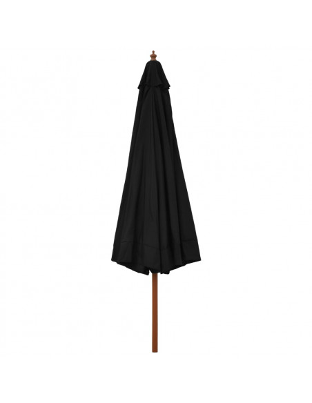 Ombrellone da Esterni con Palo in Legno 330 cm Nero