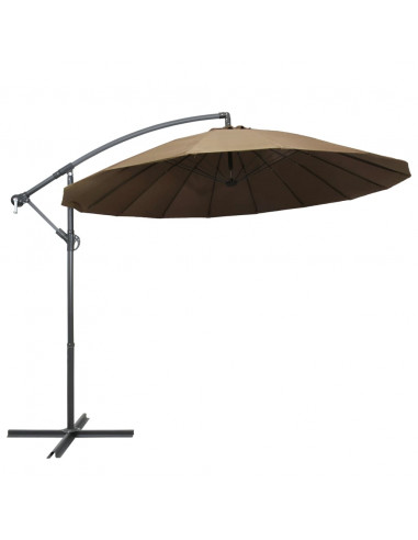 Ombrellone a Sbalzo Grigio Talpa 3 m Palo in Alluminio