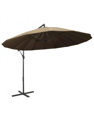 Ombrellone a Sbalzo Grigio Talpa 3 m Palo in Alluminio