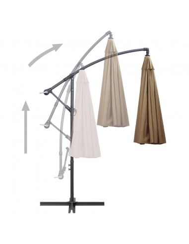 Ombrellone a Sbalzo Grigio Talpa 3 m Palo in Alluminio