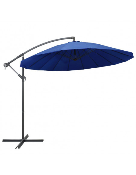 Ombrellone a Sbalzo Blu 3 m Palo in Alluminio