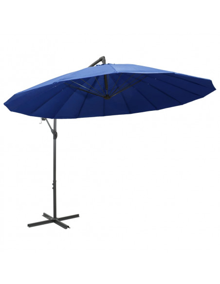 Ombrellone a Sbalzo Blu 3 m Palo in Alluminio