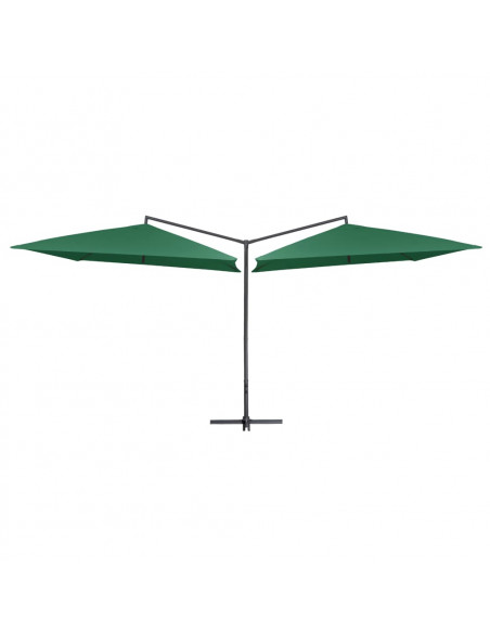 Ombrellone Doppio con Palo in Acciaio 250x250 cm Verde