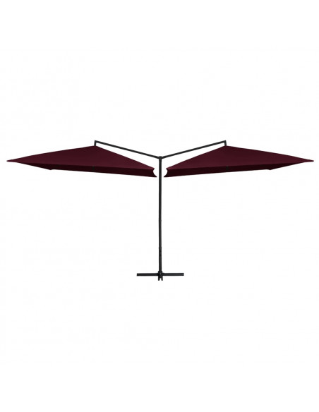 Ombrellone Doppio con Palo in Acciaio 250x250 cm Rosso Bordò