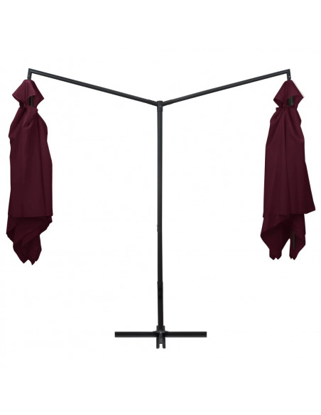 Ombrellone Doppio con Palo in Acciaio 250x250 cm Rosso Bordò