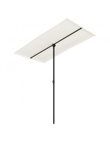 Ombrellone da Esterni Palo in Alluminio 180x110cm Bianco Sabbia