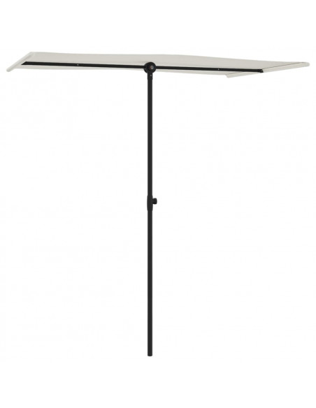 Ombrellone da Esterni Palo in Alluminio 180x110cm Bianco Sabbia