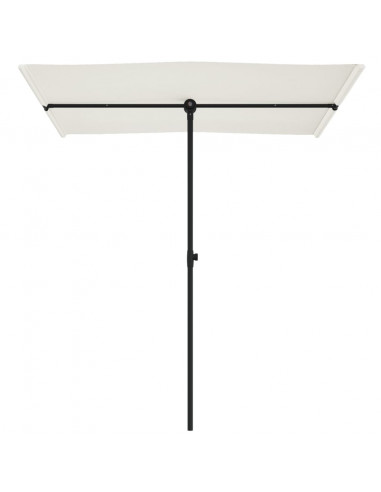 Ombrellone da Esterni Palo in Alluminio 180x110cm Bianco Sabbia