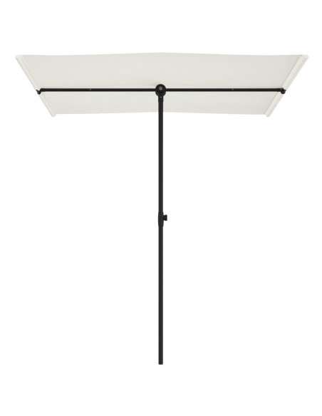Ombrellone da Esterni Palo in Alluminio 180x110cm Bianco Sabbia