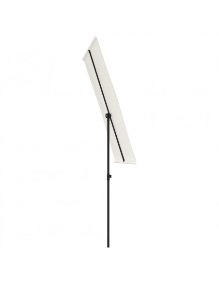 Ombrellone da Esterni Palo in Alluminio 180x110cm Bianco Sabbia