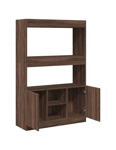Credenza Rovere Marrone 92x33x140 cm in Legno Multistrato