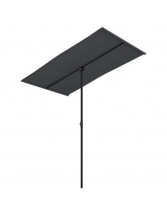 Ombrellone da Esterni con Palo in Alluminio 180x110cm Nero 2