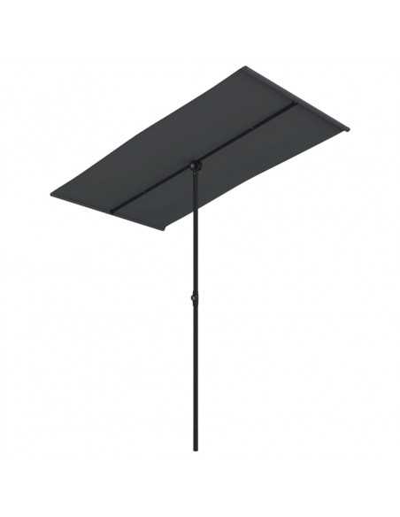 Ombrellone da Esterni con Palo in Alluminio 180x110cm Nero