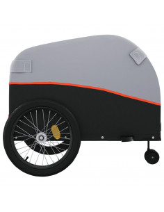Rimorchio da Bici Nero e Arancione 45 kg in Ferro 2