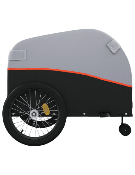 Rimorchio da Bici Nero e Arancione 45 kg in Ferro