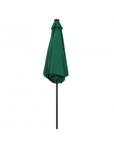 Ombrellone con Luci a LED e Palo Alluminio 270 cm Verde