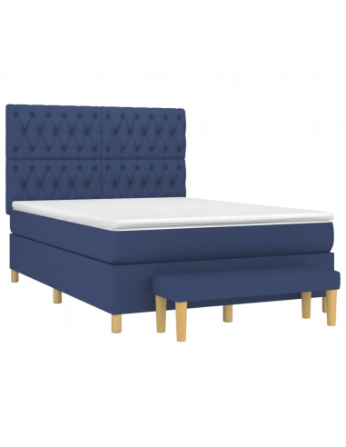 Giroletto a Molle con Materasso Blu 140x190 cm in Tessuto