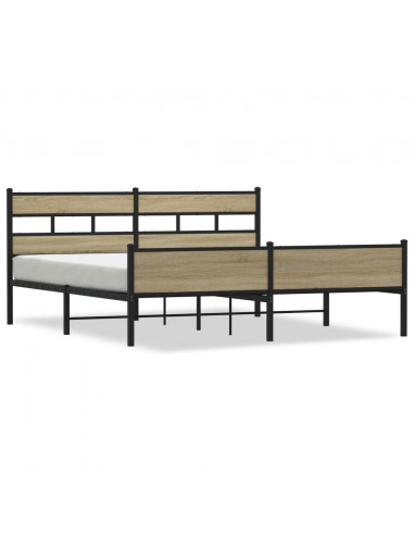 Giroletto senza Materaso in Metallo Rovere Sonoma 193x203 cm