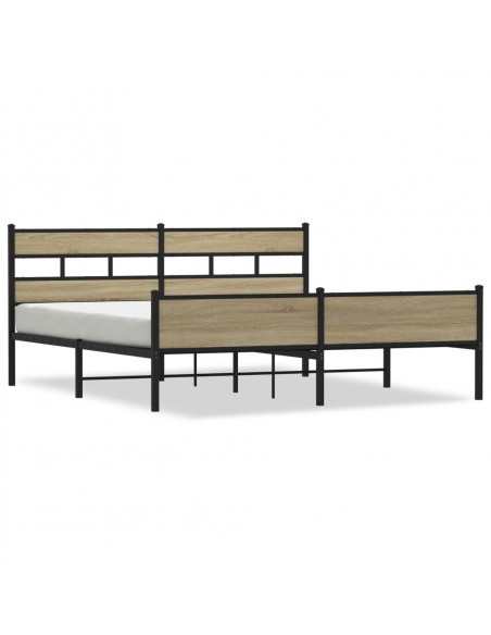 Giroletto senza Materaso in Metallo Rovere Sonoma 193x203 cm