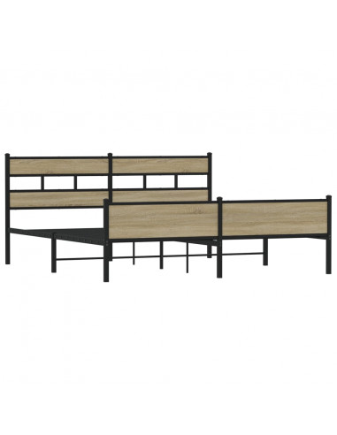 Giroletto senza Materaso in Metallo Rovere Sonoma 193x203 cm