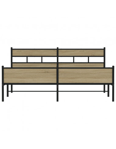 Giroletto senza Materaso in Metallo Rovere Sonoma 193x203 cm