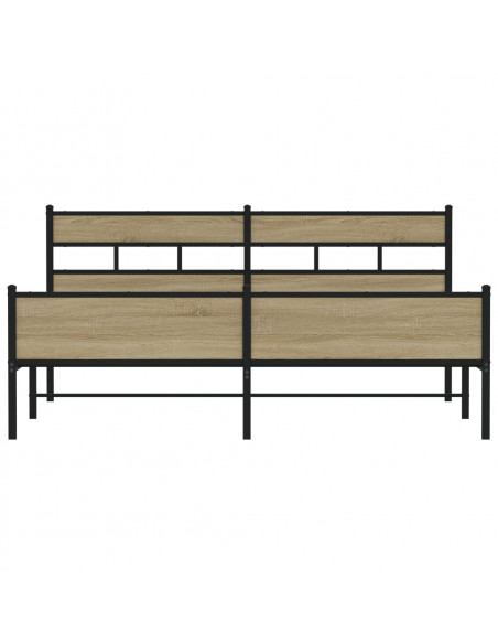Giroletto senza Materaso in Metallo Rovere Sonoma 193x203 cm