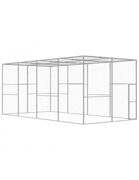 Gabbia per Gatti 6x3x2,5 m in Acciaio Zincato
