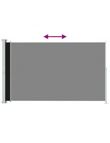Tenda Laterale Retrattile per Patio 180x300 cm Nera