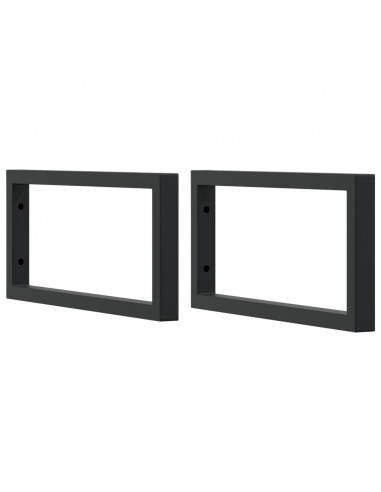 Reggimensole per Lavabo 2 pz Nere Rettangolari in Acciaio