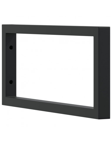 Reggimensole per Lavabo 2 pz Nere Rettangolari in Acciaio