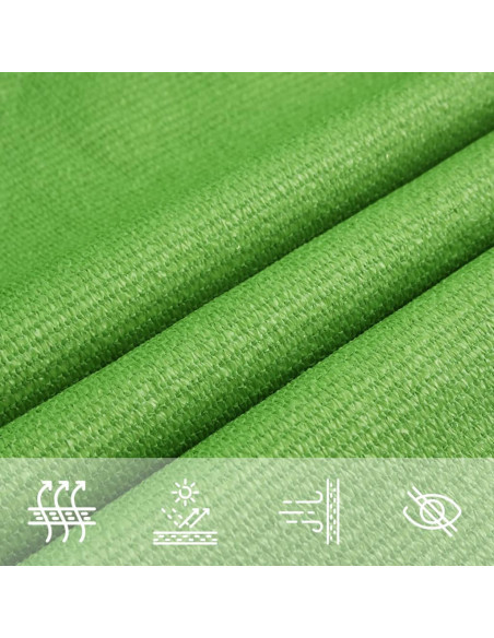Vela Parasole 160 g/m² Verde Chiaro 3,6x3,6 m in HDPE