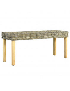 Panca 110 cm in Rattan Naturale Kubu e Massello di Mango 2