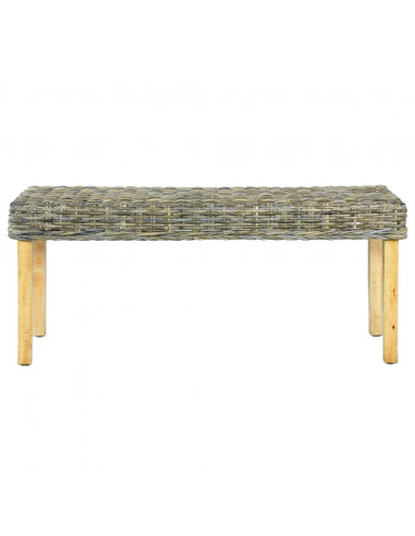 Panca 110 cm in Rattan Naturale Kubu e Massello di Mango