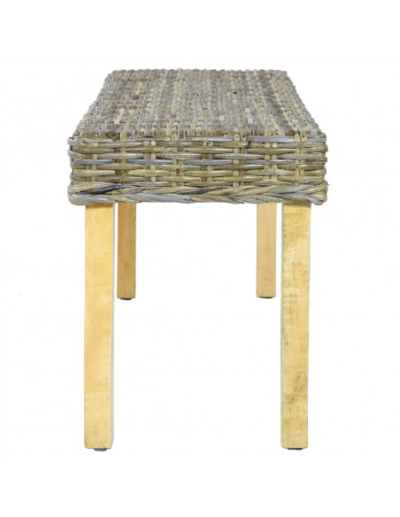 Panca 110 cm in Rattan Naturale Kubu e Massello di Mango